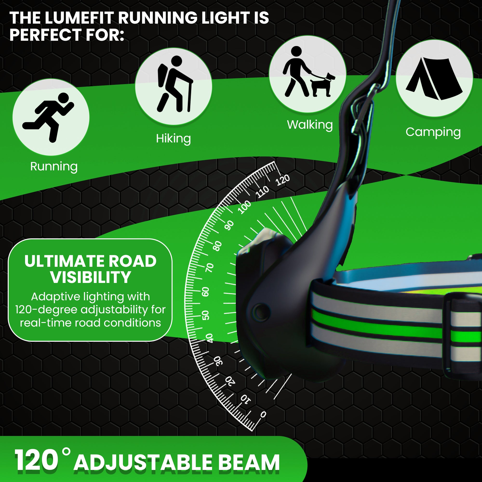 RUNNING CHEST LIGHT - GREEN JR0906