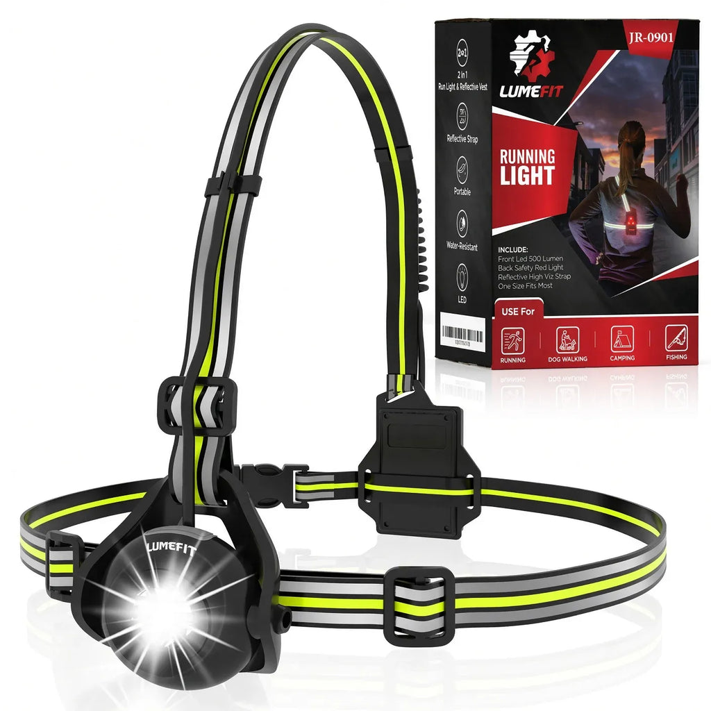 RUNNING CHEST LIGHT - GREEN JR0901 (2-PACK BUNDLE)