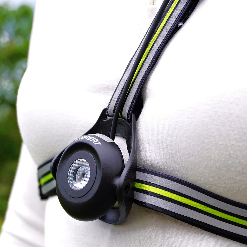 Adjustable angle LED chest light for running at night