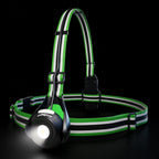 LUMEFIT green running chest light with reflective harness and bright front LED light