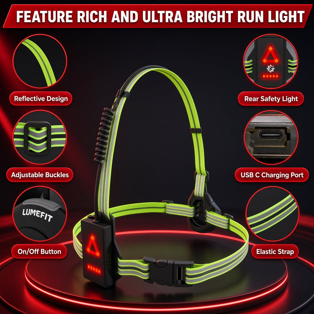 features.webp
LUMEFIT running chest light with reflective straps, adjustable buckles, USB-C and rear safety light