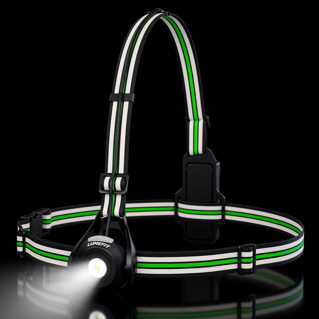 LUMEFIT running chest light with green reflective adjustable harness and bright front LED