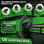LUMEFIT running light showing 120 degree adjustable beam for running, hiking and walking