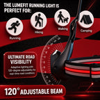 LUMEFIT running chest light with 120 degree adjustable beam for running, walking and hiking