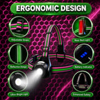 LUMEFIT running light ergonomic design with adjustable reflective straps, rear red light and battery indicator