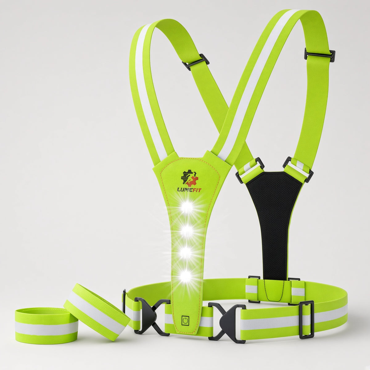 reflective led vest lumefit green