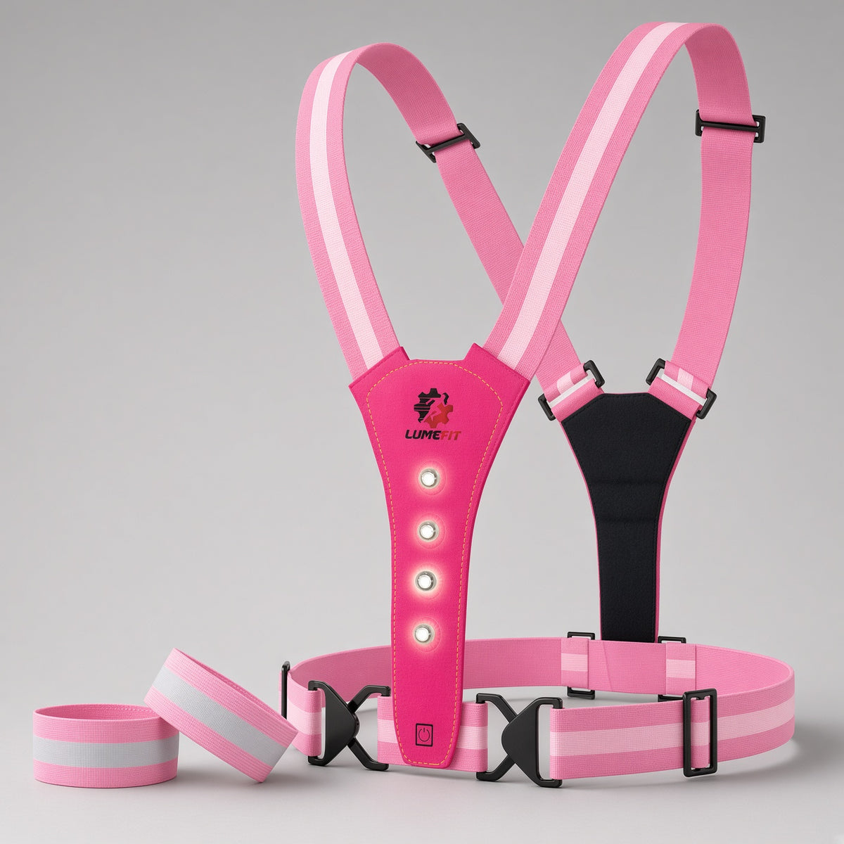 reflective led vest lumefit pink