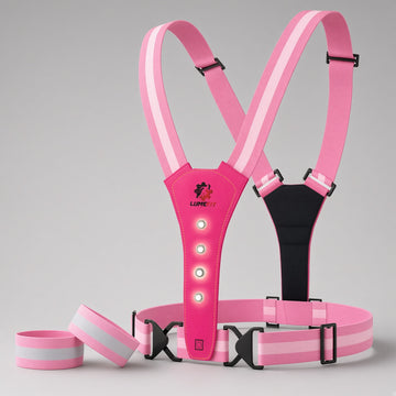 reflective led vest lumefit pink