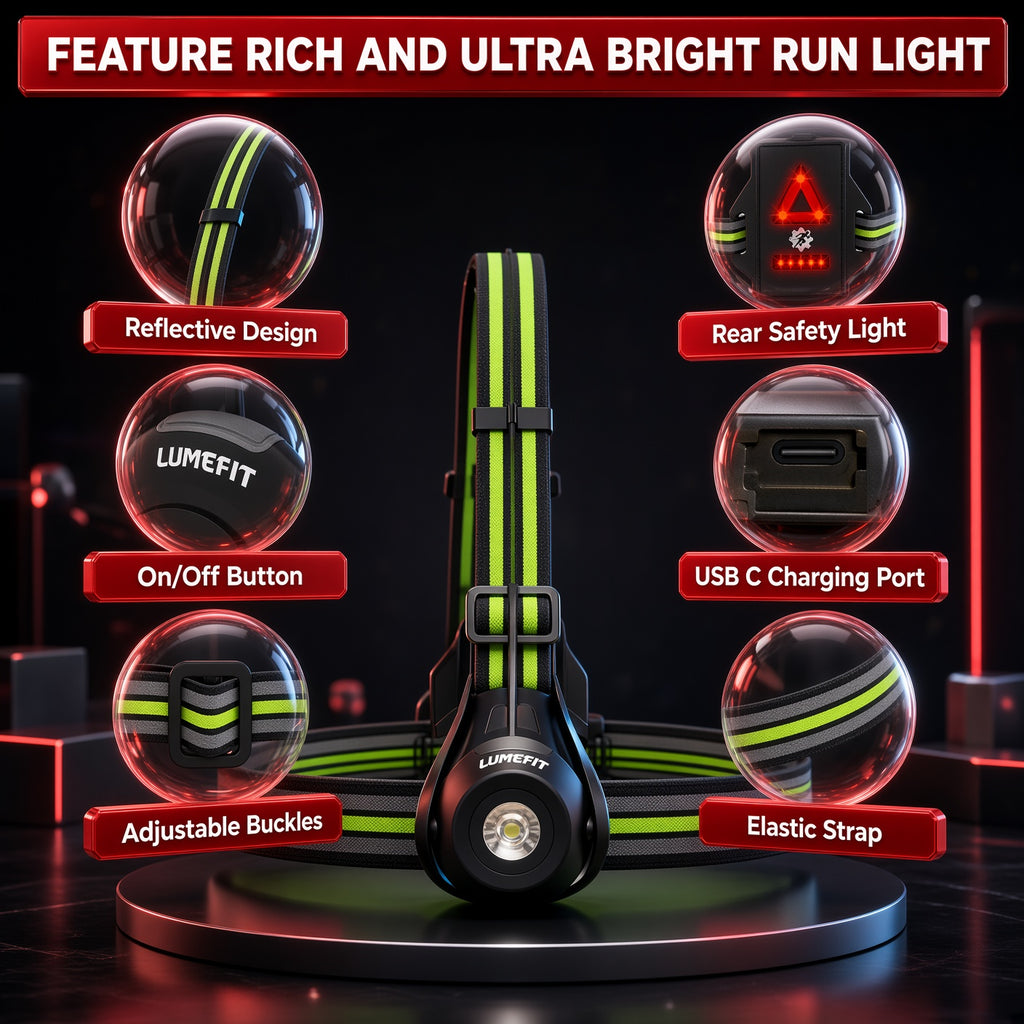 LUMEFIT weatherproof chest light for running in the rain